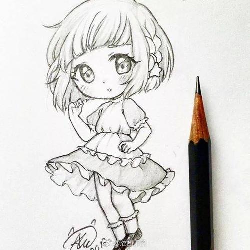 各种风格的动漫少女黑白线描画,二次元少女们快来接图