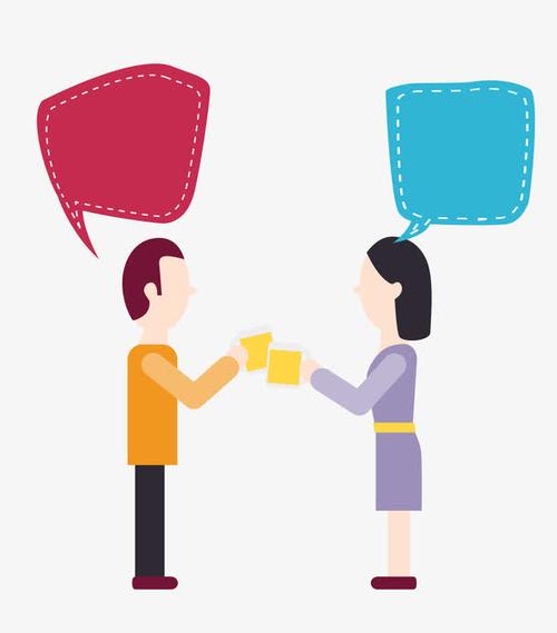 矢量素材说话的人彩色对话框