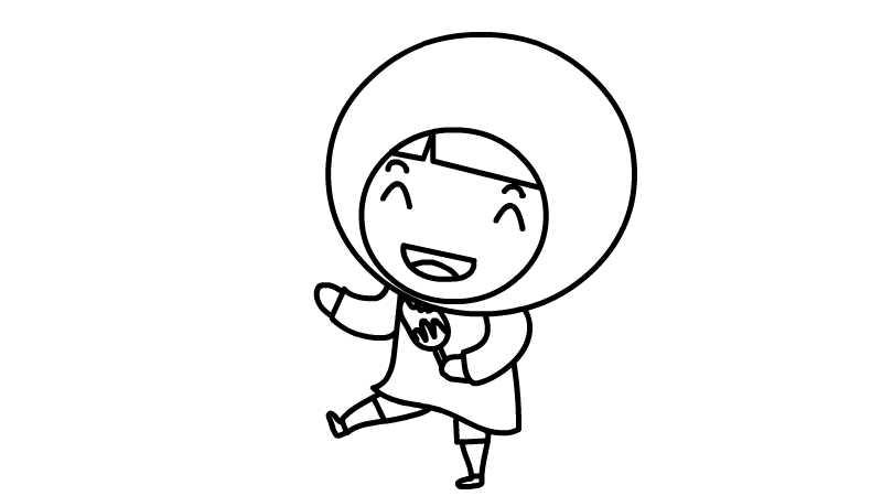 穿雨衣的小女孩简笔画