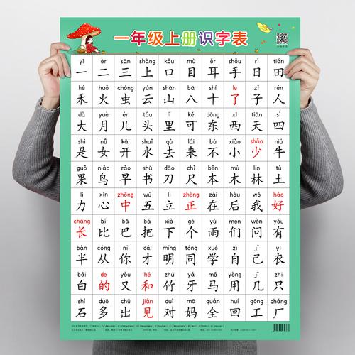 一年级语文上下册生字表儿童认字识字挂图宝宝拼音字母表墙贴全套