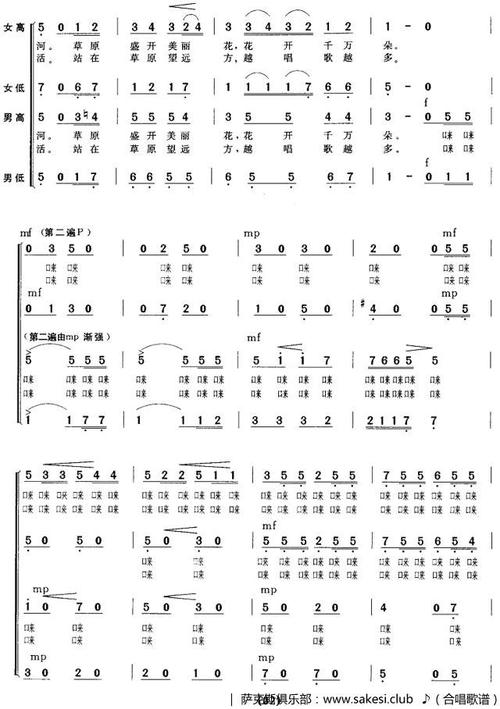 打起手鼓唱起歌-合唱曲谱