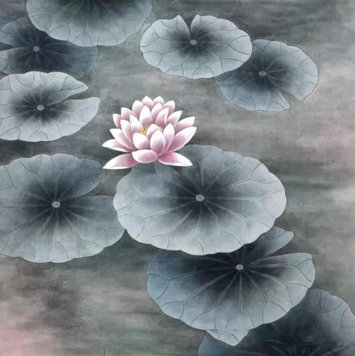 鞠国文国画作品《【睡莲】作者鞠国文》