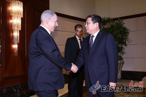 5月7日,上海市市长杨雄会见了以色列总理内塔尼亚胡一行,代表上海市