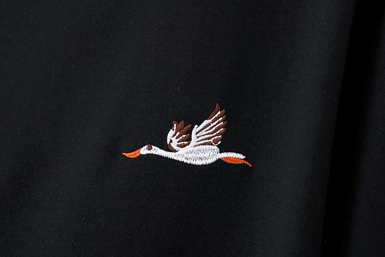 200斤大码女装韩版百搭大雁刺绣宽松遮肉短袖t恤圆领衫hht7025