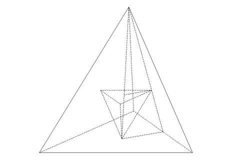正四面体的棱长为3,以他各面的中心为顶点的四面体体积为