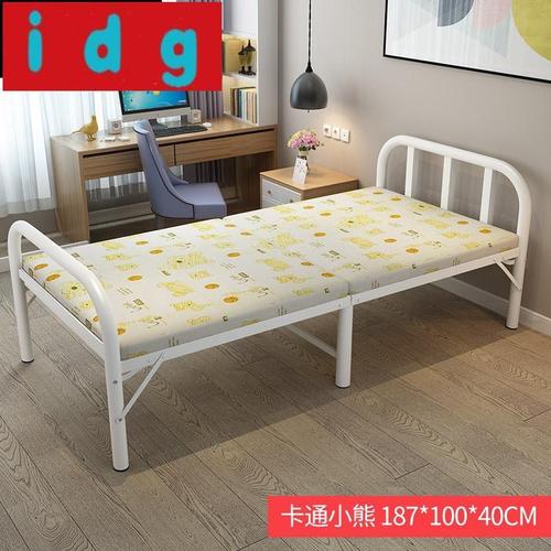 现代简约折叠床90cm宽80cm1m12米单人家用成人木板简易铁架出租房经济