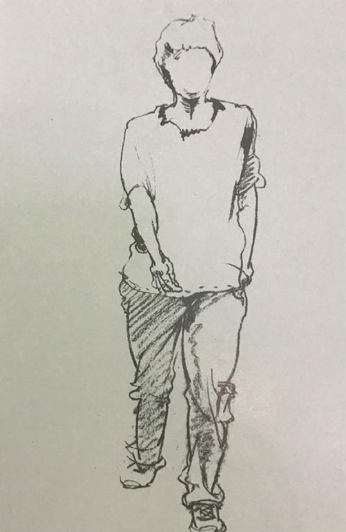 中国美术学院美术考级速写考级七级(高级)示范图例《动态一》