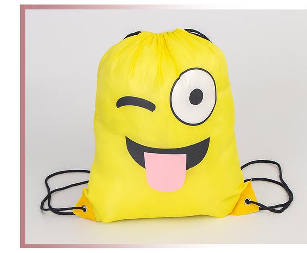 卡通束口袋_可爱卡通表情束口袋抽绳双肩涤纶收纳袋大容量学生补课