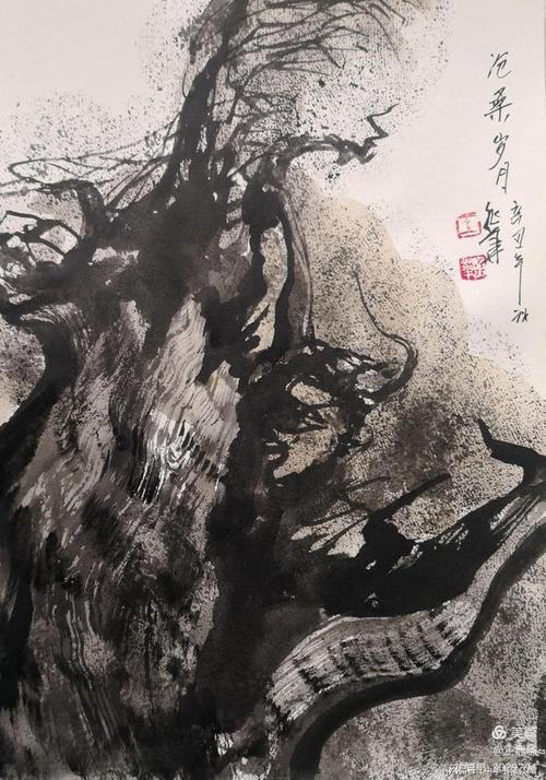 走进中国鹰王王照华的水墨胡杨世界|水墨画|写意画