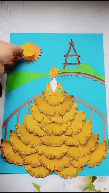 银杏树叶贴画,太漂亮了,又学到了!