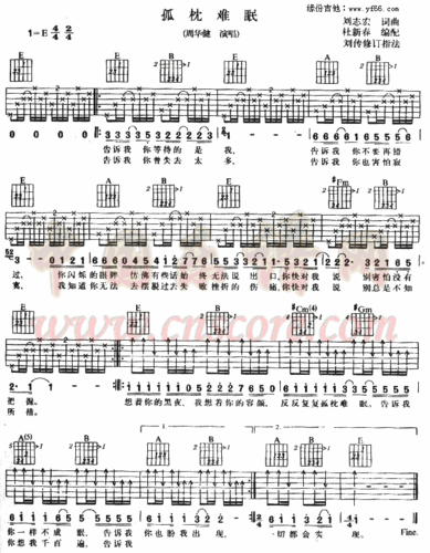 孤枕难眠简谱 乐谱说明: 乐谱类型:简谱曲谱 歌谱格式:图片 歌谱人气