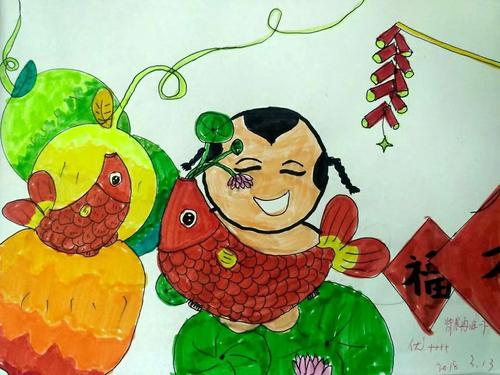 欢乐迎新年,巧手画年画