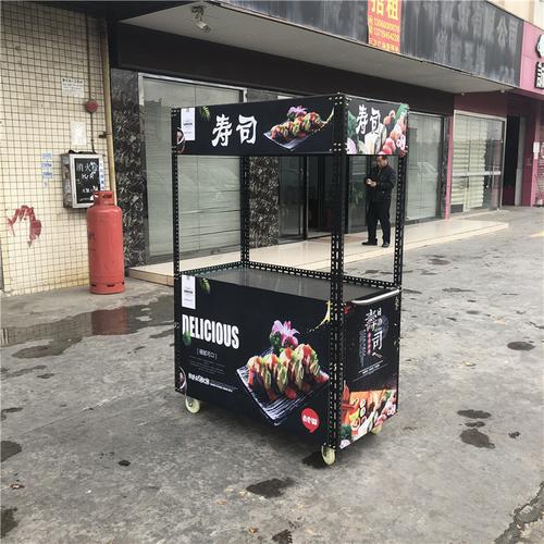 寿司车角钢不锈钢板面自由组装承重王外面手推摆摊小推车小吃车