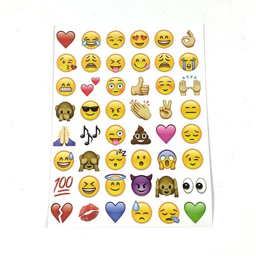 苹果表情贴纸 emoji表情不干胶贴纸手帐 表情装饰卡通