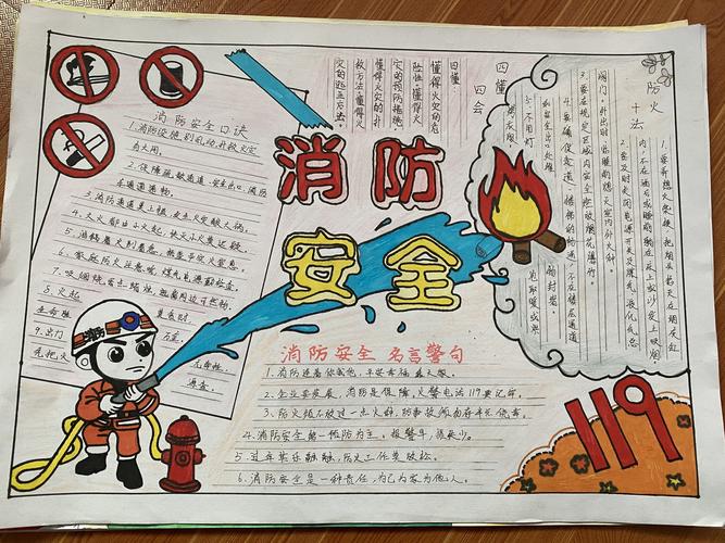 关注消防 生命至上 ——莒口中心小学"119"消防宣传月手抄报评选活动