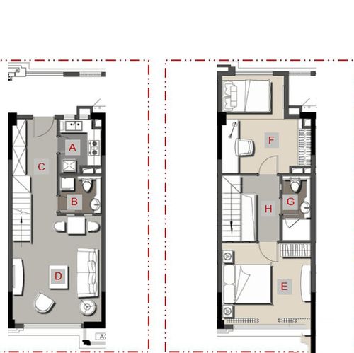 40平loft-1 ,2室1厅,40.00平米