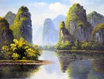 桂林山水 水彩画