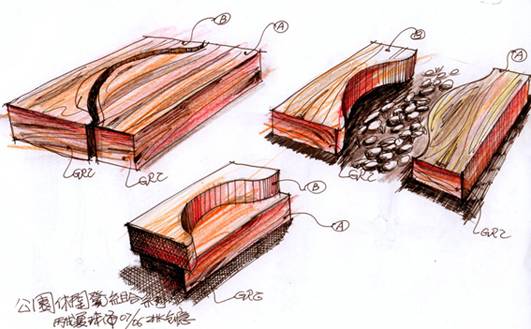 公园休息坐椅组合-张堃的设计师家园-公园广场