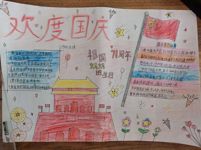 南化小学迎国庆主题系列活动---"礼赞祖国,祝福祖国"手抄报,黑板报