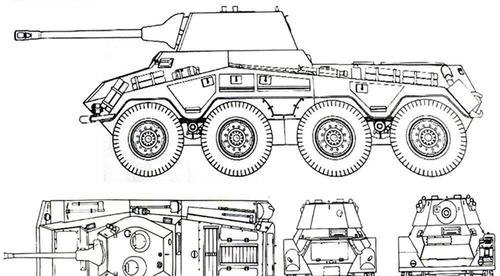 原创二战德国轮式装甲车之sdkfz 234型8轮重型装甲车
