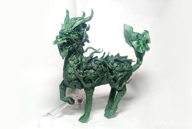 高端折纸:一人一马的造型,居然只用一张纸就能折出来