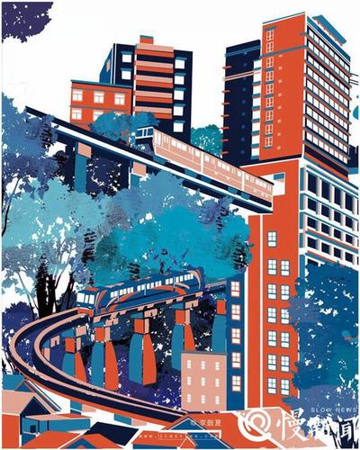 轻轨穿楼,长江索道,千厮门大桥……广东插画师来渝玩耍5天画出重庆