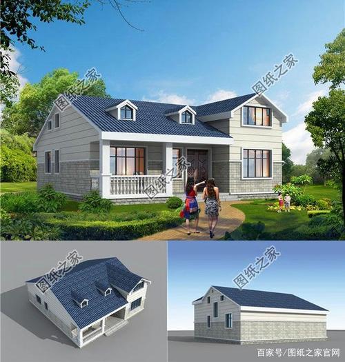 农村一层半最美房屋效果图,简直美的不能再美了,首选第一套