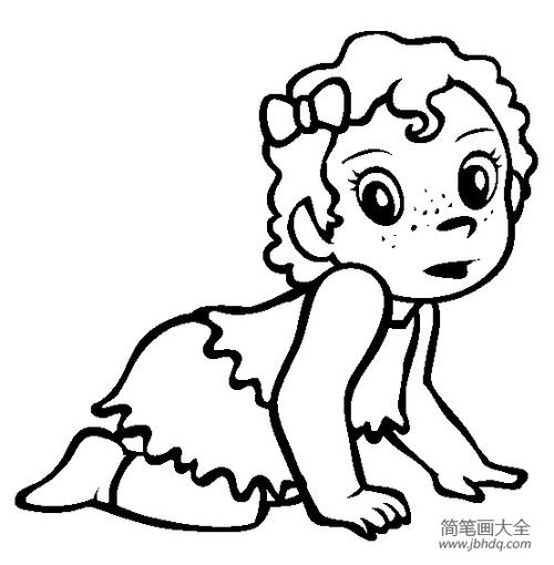小女孩婴儿简笔画图片