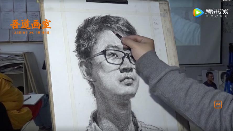 素描头像示范《戴眼镜男青年》-吾道画室