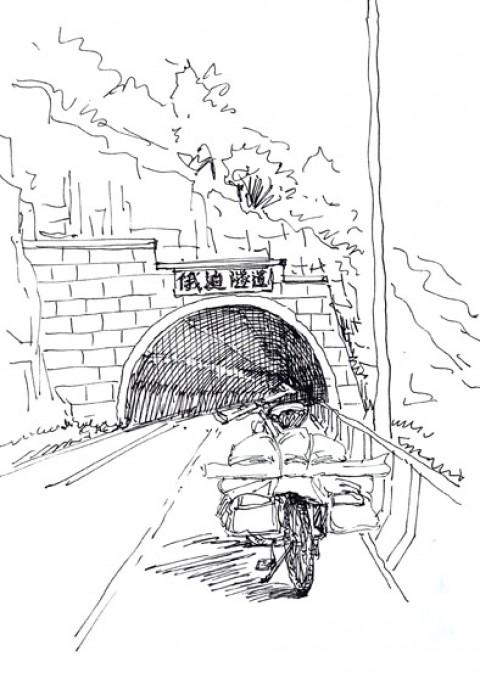 隧道山洞简笔画