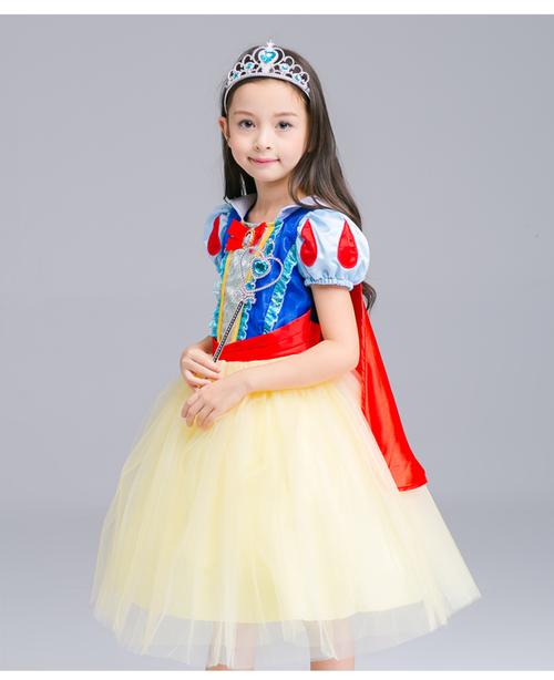 白雪公主裙儿童迪士尼cosplay表演服万圣节演出服礼服舞蹈连衣裙
