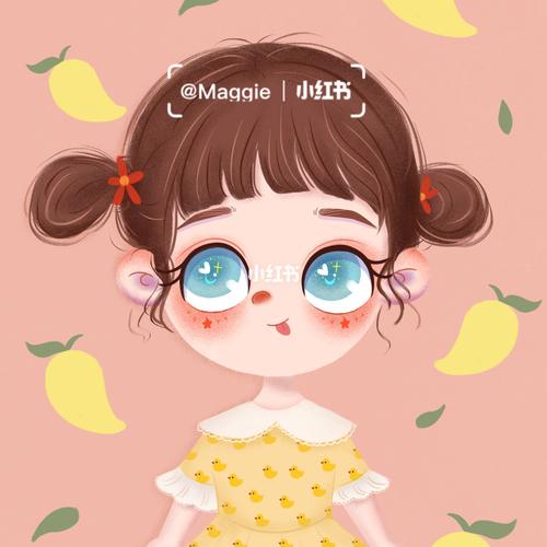 芒果女孩9799儿童插画手绘可爱头像【客单】_插画