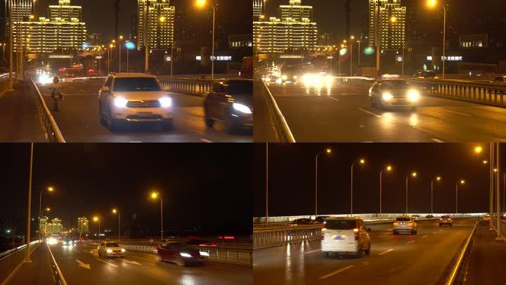 晚上车流汽车孤独下班4k