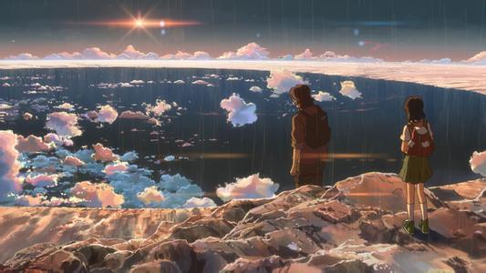 求男的离开女的的离别动漫图片,最好就2个背影的那种