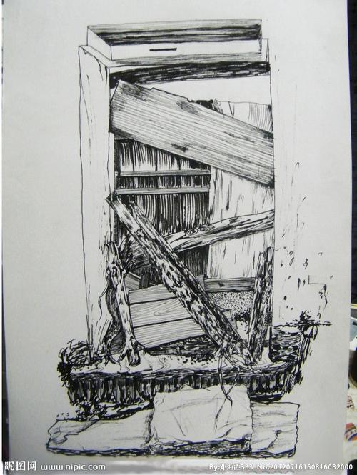 小景写生设计图__绘画书法; 安徽屏山写生速写图片展示下载; 小景写生