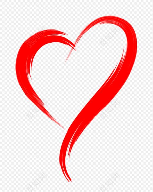 红色手绘爱心素材公益