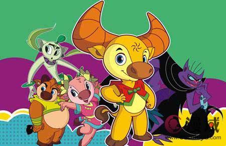 动画片小牛向前冲片头曲《 大角牛之歌》歌词 两角尖尖