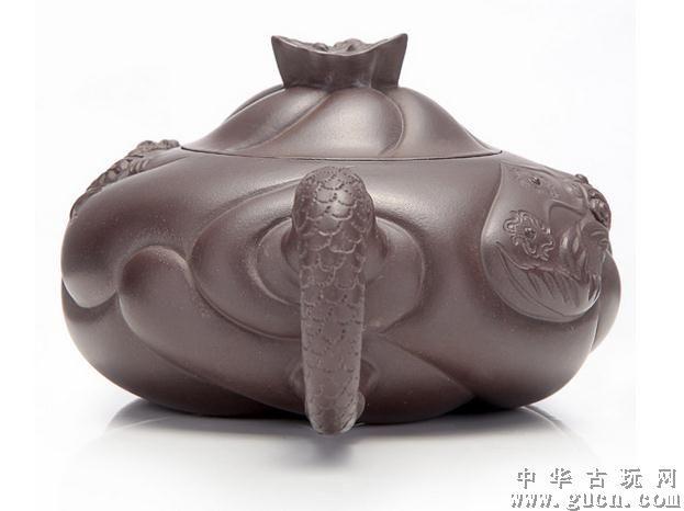顾幼之鱼化龙紫砂壶套组鱼龙壶鱼龙戏浪壶