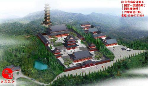 寺庙设计规划,寺庙效果图,寺庙施工图平面图