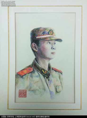 [精彩多图]弃笔从戎入军营——部队里的绘画爱好者,家荣军人肖像手绘