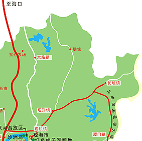 端的三亚市163公里,境内有规划建设中海南最大的国际中转港——龙湾港