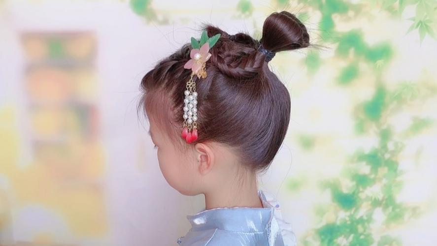 儿童简单古风发型给女儿扎这款发型后她特别开心