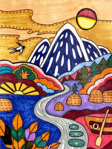 插画96_插画_风景画_马克笔_人文_绘画