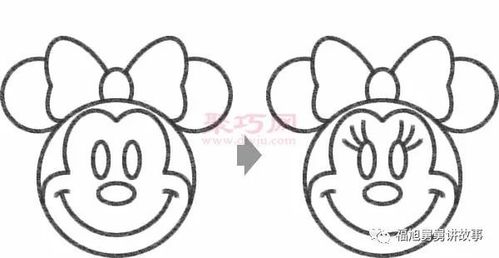 简笔画卡通人物大全米老鼠米妮