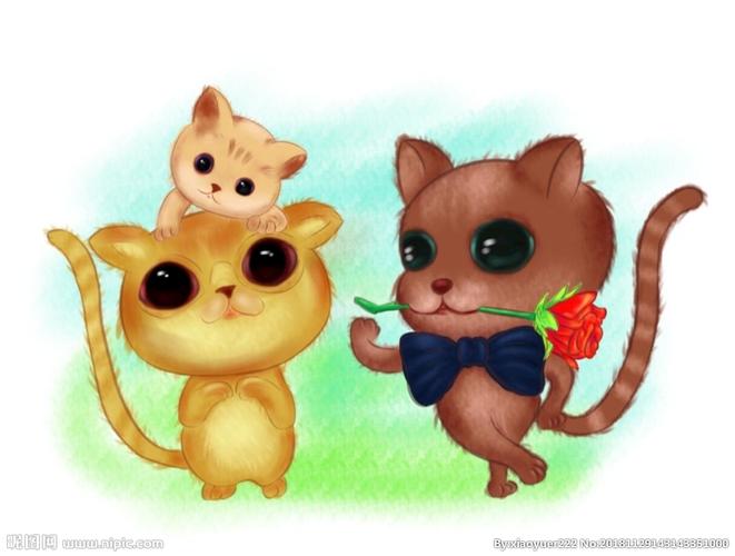 可爱猫咪的一家人图片