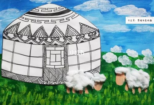 创意绘画|草原上的蒙古包