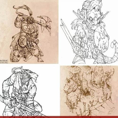 游戏设计手稿原画   