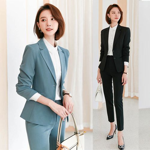 职业装西装套装西服女洋气外套矮个子大码女装秋两件