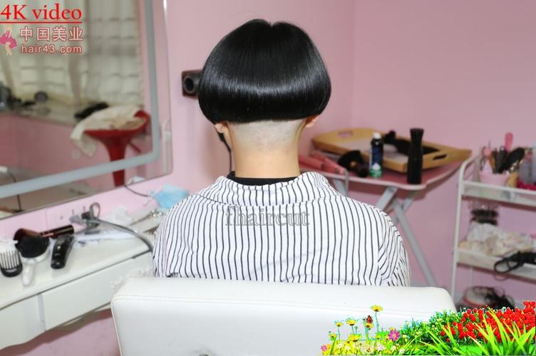 圆脸妹子剃高脚后空bob发型-芳飞1356#(11)