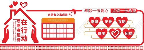 广告设计 学雷锋纪念日红色几何简约志愿者在行动学雷锋志愿者文化墙